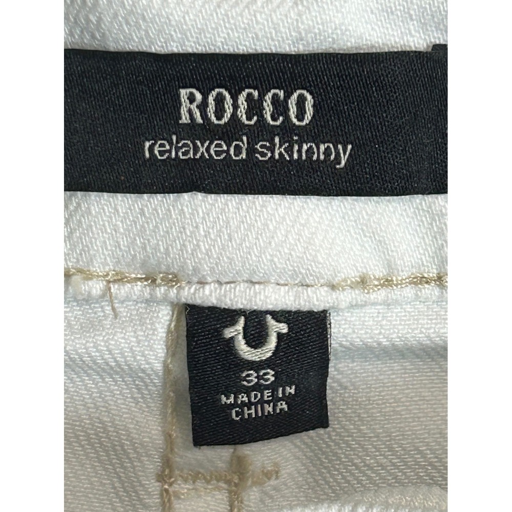True Religion Rocco Relaxed Skinny Jeans White Renegade SN Mens 33 Stretch Denim - Picture 7 of 15
